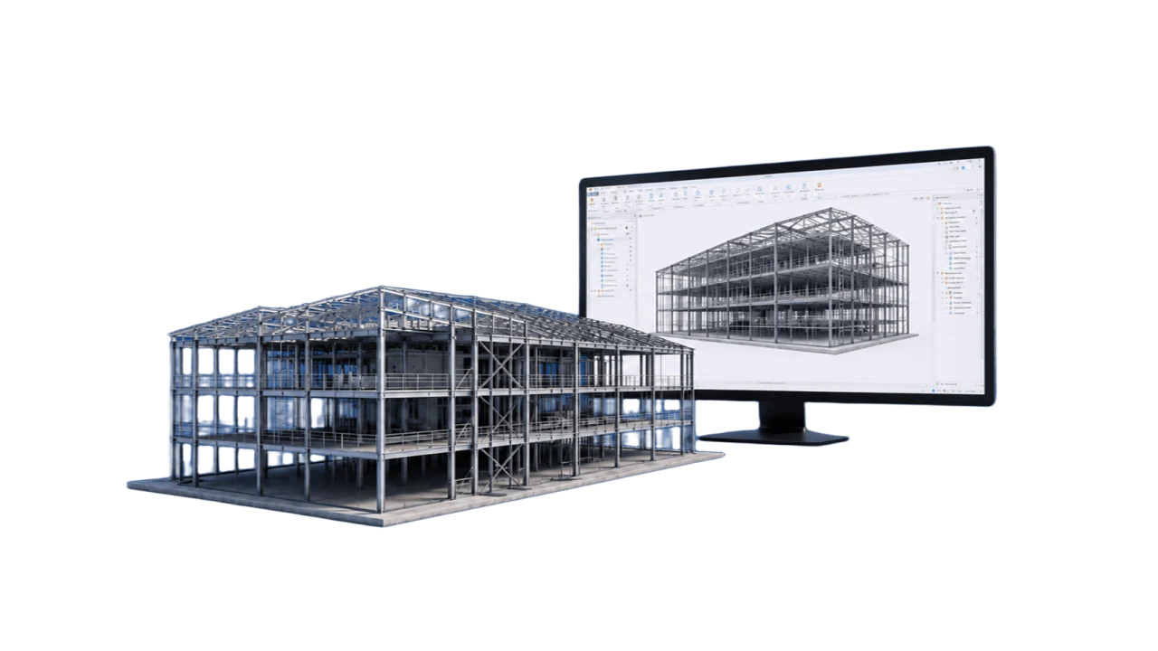 Модель быстровозводимого здания в BIM-программе